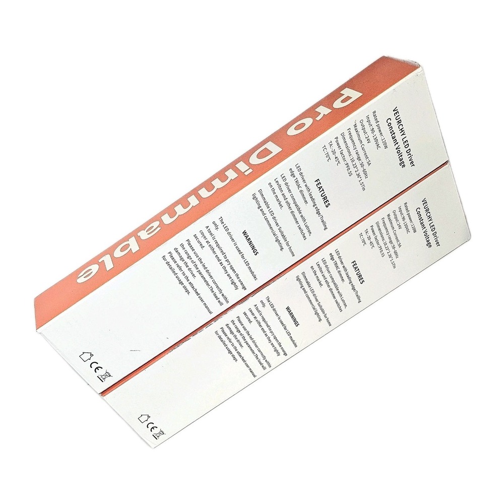 120W 24V Dimmable LED Driver,Triac Dimmable Transformer For Strip Lights 2pack - Picture 10 of 11